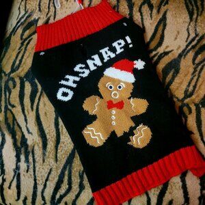 Pet Sweater Oh Snap Gingerbread Christmas Holiday sz sm new!